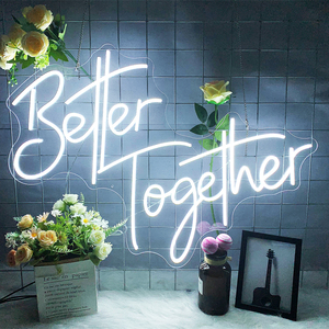 Letreros <span class=keywords><strong>de</strong></span> Neón LED 'Mejor Juntos', Decoración <span class=keywords><strong>de</strong></span> Boda para el Hogar y Centros Comerciales, Iluminación Romántica con Declaraciones <span class=keywords><strong>de</strong></span> Amor <span class=keywords><strong>de</strong></span> Parejas - Product Image 1