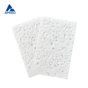 Éponge à récurer rectangulaire en pulpe de bois blanche Amigo pour casseroles et poêles, nettoyage domestique - Product Image 4