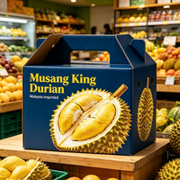 Boîte d'emballage de luxe pour durian Musang King, carton ondulé robuste et imperméable pour l'expédition de fruits
