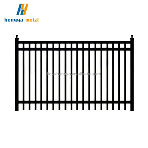 Hot <strong>Sale</strong> Black Wrought Iron Galvanized Steel Fence Outdoor Wrought Iron <strong>Stair</strong> Railing and Iron <strong>Gates</strong> - Product Image 2