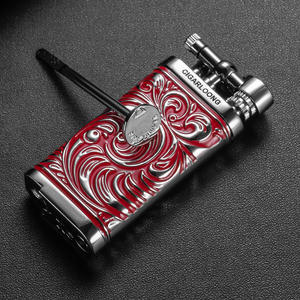 Accendino per Pipa e Sigarette con Design Floreale in Metallo, Fiamma Laterale Morbida a Gas - Product Image 5