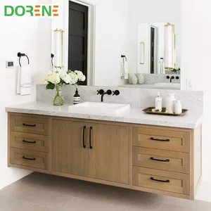 2021 Dorene Newest Solid Wood Double Sink Bathroom Vanity Cabinet