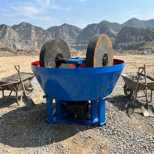 Large Capacity Africa Mining Market Wet Pan Mill Rock Gold Ore Beneficiation Gold Grinding Wet Pan Mill