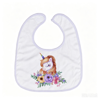 Bavoirs vierges pour bébé à sublimation transfrontalière, motif animaux de dessin animé, en polyester-coton, résistants aux taches et à la salive