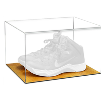 Vitrine transparente de chaussures de basket-ball en acrylique de luxe avec plancher en bois
