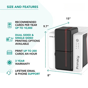 Impresora de Tarjetas de Identificación de PVC Evolis Primacy 2 Dúplex de Doble Cara, Nueva y Original, Más Vendida - Product Image 6