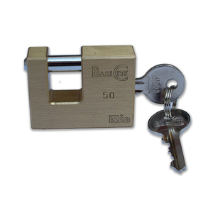 Lucchetto rettangolare ISEO 70mm 127mm cilindro in ottone massiccio con chiave - Product Image 1