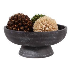 Moderna Ciotola Decorativa in Terracotta su Piedistallo, Centrotavola per Tavolino da Caffè, Stile Artigianale - Product Image 2