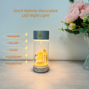 Lampe portable artistique sculpturale de la Nativité, étanche IP44, rechargeable, en résine, veilleuse LED design à intensité variable tactile - Product Image 5