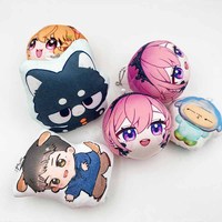 Omanjuu sur mesure avec oreilles manjuu garnitures à l'intérieur de l'anime porte-clés en peluche pendentif