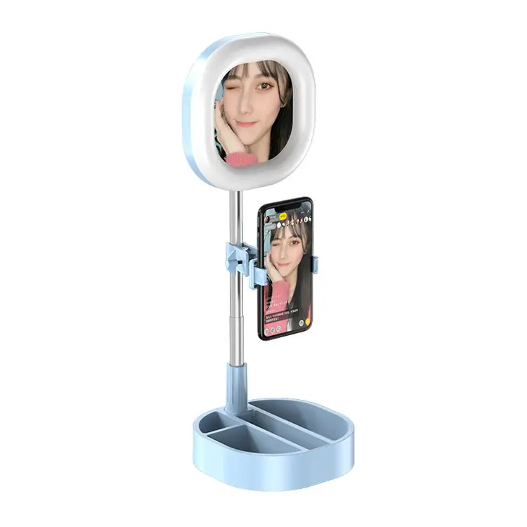 Portable Phone Selfie Ring Fill Light Photography Live Fill-in Light LED Flash Lamp Bracket for YouTube Live/Video/Makeup