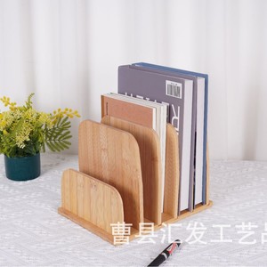 Wooden <b>Desktop</b> File Organizer <b>Shelf</b> Natural Wood Color Rectangle Multipurpose Office Use Standing Type F8060 - Product Image 2