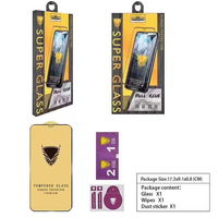Protection d'écran en verre trempé HD transparent avec colle intégrale pour iPhone Samsung Xiaomi Huawei