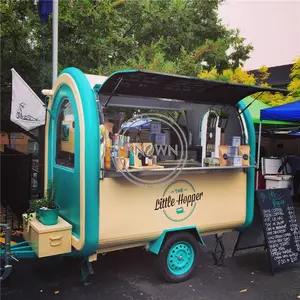 Carros de venta de aperitivos, caravana al aire libre, remolque, cocina móvil, camión de comida, carrito de comida expendedora, precio de fábrica, cafetería callejera