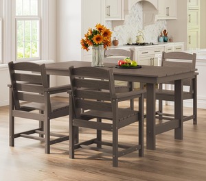 Muebles de comedor impermeables portátiles modernos y cómodos, sillas de café de HDPE duraderas, mesas al aire libre, juegos de patio y jardín - Product Image 3