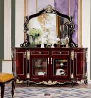 Buffet classique modulaire en bois massif de style européen antique avec miroir pour cuisine et salle à manger