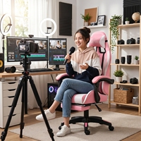 Chaise de jeu en cuir AOR avec fonction inclinable, pivotant à 360° et réglable en hauteur, design industriel pour bureau à domicile