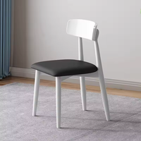 Chaise de salle à manger en bois massif, style nordique moderne et épuré, ton crème, avec dossier à tenons, pour la maison et les restaurants, chaise décontractée