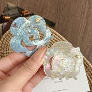 Yuxi Custom High-End 5.5Cm Holle Bloem Acetaat Haarklauw Clip Nieuw Creatief Eenvoudig Ontwerp Voor Dagelijkse Haardecoratie Oem Welkom - Product Image 2