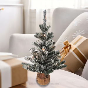 23.6inch Tabletop Artificial Flocked Snow <b>Christmas</b> Tree LED Lights-Battery Operated High Quality Eco-Friendly Home Office Party - Product Image 5