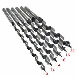 6 adet şube matkap 230mm Hex ahşap büküm matkap Auger Bit ahşap için setleri