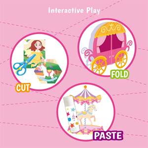 <span class=keywords><strong>Livre</strong></span> d'activités créatives sur le thème des <span class=keywords><strong>animaux</strong></span> et des princesses mignons pour l'apprentissage des compétences de découpe et de collage en gros - Product Image 6