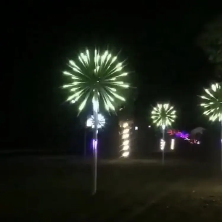 Luz de led para decoração de árvore de natal, efeito de decoração de 4 cores para festa de férias, jardim, natal, 8 modos reguláveis, luz de fogos de artifício com controle remoto