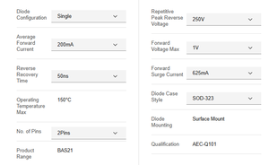 BAS21HT1G TAIYAN Diodo Único 250V 200mA Chip de Circuito Integrado de 2 Pines para Automatización y Control de Procesos, Nuevo y Original en Existencia - Product Image 5