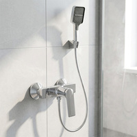 Chrome moderne en laiton mural robinet douche eau chaude froide mitigeur salle de bain ensemble de douche