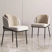 Chaises de Salle à Manger Modernes en Tissu de Luxe avec Pieds en Métal pour la Maison et le Salon
