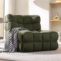 Sofá Cama Individual Moderno de Corduroy, Seccional, Plegable, Envasado al Vacío, Relleno de Esponja de Alta Densidad, Diseño Minimalista para Sala de Estar