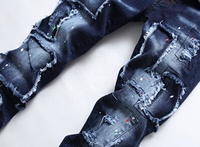Nouveaux jeans droits élastiques de style européen et américain pour hommes à la mode rétro
