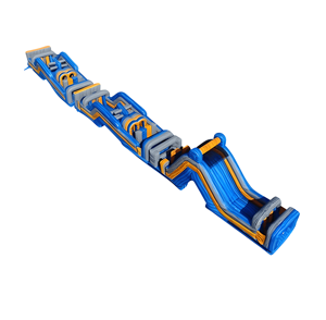 Pista <span class=keywords><strong>de</strong></span> Obstáculos Inflable <span class=keywords><strong>de</strong></span> PVC Grande, Estilo Competitivo, Azul y Amarillo, para Actividades <span class=keywords><strong>de</strong></span> Team Building al Aire Libre, Diversión y Entretenimiento - Product Image 5