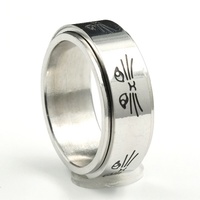 Bague anti-Stress rotatif en acier inoxydable, bijoux d'humeur pour chat