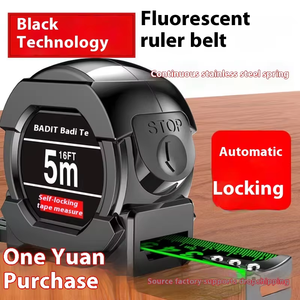 黑色技术高端荧光卷尺5 7.5 10米厚公制标尺 - Product Image 4
