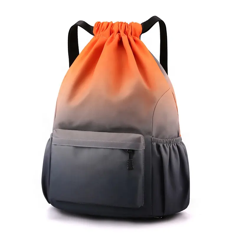 Guter Gepäcklieferant wasserdicht abstoßend Nylon kordelzug Schultaschen Kinderrucksack allmählich wechselnde Farbe Yoga-Reisetasche liefern Muster