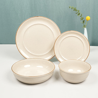 Ensemble de vaisselle en grès 16 pièces vente directe d'usine ensemble d'assiettes et de bols de haute qualité décoration de mariage