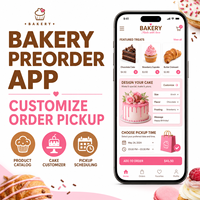 Application de commande de pâtisserie avancée pour boulangerie, développement d'applications pour iOS et Android avec catalogue de produits, commande de gâteaux personnalisée LionCreate