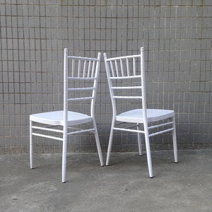 High Quality <b>Stackable</b> Iron White Tiffany Chiavari <b>Chair</b> for Outdoor Hotel <b>Dining</b> Use - Product Image 1