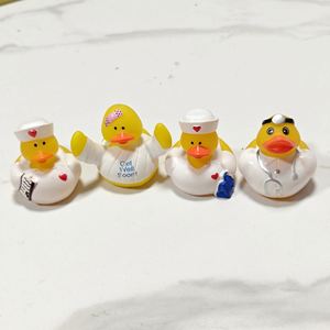 Wholesale Custom Logo Children's <b>Doctor</b> Nurse Duck Plastic Squeeze Squeaky Water Bath Toy <b>Set</b> for Promotional Gift - Product Image 3