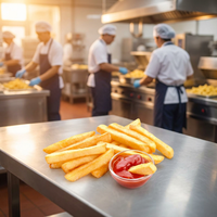 Ligne de production automatique de frites surgelées pour frites ondulées, friteuse, stérilisateur alimentaire, mélangeur, four de cuisson, équipement