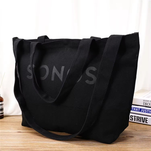 กระเป๋าผ้าแคนวาสขนาดใหญ่พิมพ์โลโก้ตามสั่งสำหรับผู้หญิง กระเป๋าถือแฟชั่นสำหรับวันหยุดสุดสัปดาห์ กระเป๋าสะพายไปโรงเรียน - Product Image 4