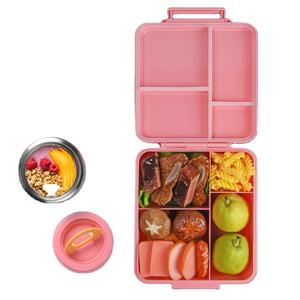 Aohea Kawaii Bento <span class=keywords><strong>Boîte</strong></span> <span class=keywords><strong>à</strong></span> lunch pour enfants Filles Garçons Enfants École <span class=keywords><strong>Maternelle</strong></span> Mini Snack Sandwich Contenant alimentaire avec pot <span class=keywords><strong>à</strong></span> soupe - Product Image 2