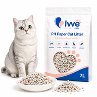 Litière pour chat en papier PH recyclé 7L, sable pour chat testé pour la santé urinaire, haute absorption, faible dispersion, élimination des odeurs, biodégradable