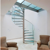 Escalier en colimaçon en bois commercial facile à installer, escalier hélicoïdal intérieur pour appartements et villas