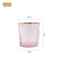 Ensemble de verrerie rose de qualité supérieure à prix abordable : verres à eau, verres à vin et à cocktail, gobelets et bouteille de rangement pour la maison, les restaurants et les bars