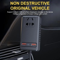 Adaptateur d'alimentation universel 24V 12V pour allume-cigare de voiture, chargeur avec ports USB Type-C, onduleur intelligent 150W pour camions et motos