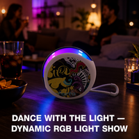 Haut-parleur portable Bluetooth sans fil rechargeable avec lumière LED RGB 5W, radio FM et lecteur de carte TF pour la randonnée