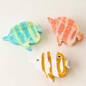 Neue Ozean-Serie: Tropische Fisch- und Schmetterlingsfisch-Haarspange aus Acetat, handgefertigt, süßer Haarknotenhalter, Haifisch-Clip, Haar-Accessoire - Product Image 3