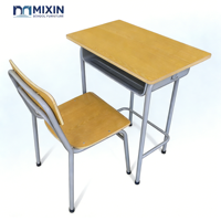 Ensemble bureau et chaise en contreplaqué pour écolier, avec structure métallique, pour salle de classe primaire, salon, mobilier d'étude, tables d'apprentissage